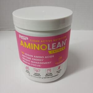 RSP Nutrition AminoLean Energy Pre Workout Powder 5g Vegan Amino Acids Exp 10/26